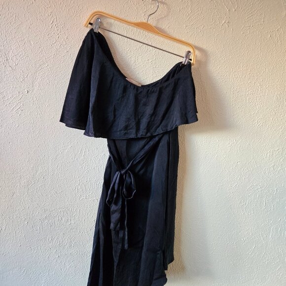 Zimmermann Dark Blue 1-Shouldered Silk Dress with Tie – Size Large - Picture 2 of 5
